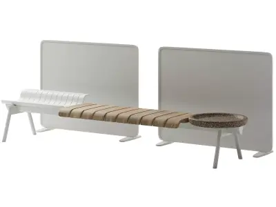 Ethimo Ace Bench without backrest by Patrick Norguet 3D model