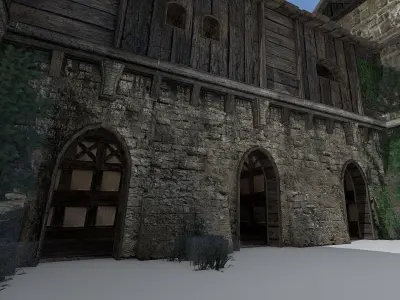 Medieval City Storehouse Low-poly 3D model