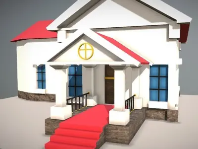 Simple Church 3D model