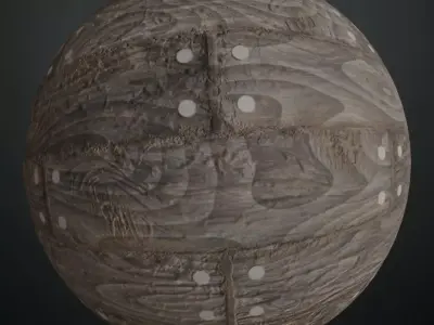 Celtic Patterned Carved Wood Panel PBR Seamless Texture