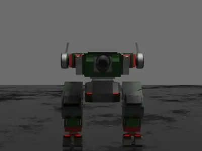 Robot 3D Model with gun 3D model