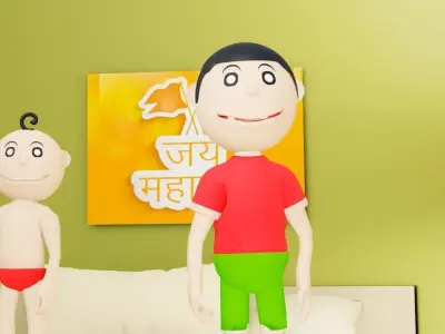 Cartoon Boy 3d model Low-poly 3D model