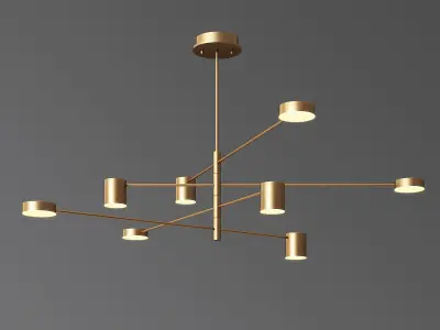 Sunshine Minimalist led ceiling chandelier Lampatron 3D model