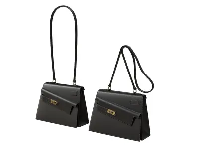 Hermes Kelly Sellier en Desordre Black Low-poly 3D model