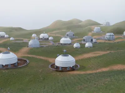 Futuristic Habitat Settlement 3D model