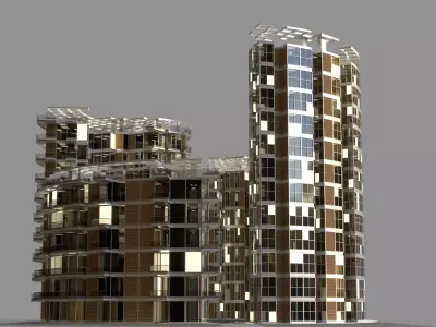 Futuristic High Rise Buildings 01 3D model