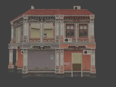 CENTRAL HOUSE 1 Low-poly 3D model