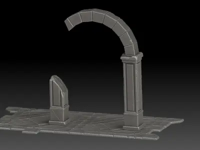 Stylized ruin 3D model