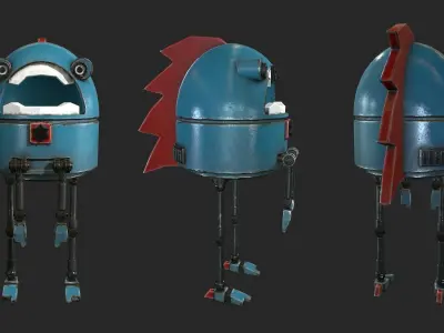 Silly Robot Low-poly 3D model