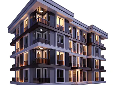 Modern Residential Building 13 3D model