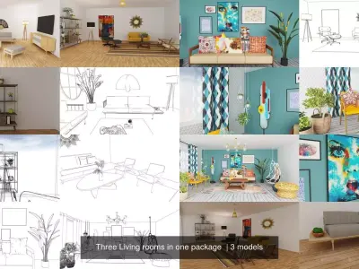 Three Living rooms in one package 