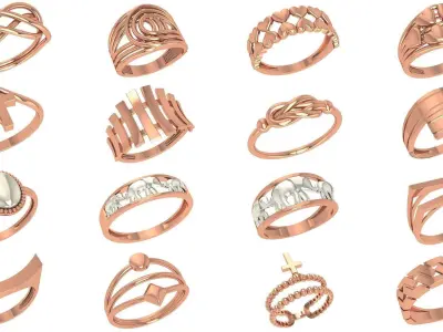 118 Plain Gold Band Ring 3dm stl renders details  3D Model Pack