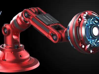 Sci-Fi Lamp Rigged 3D model