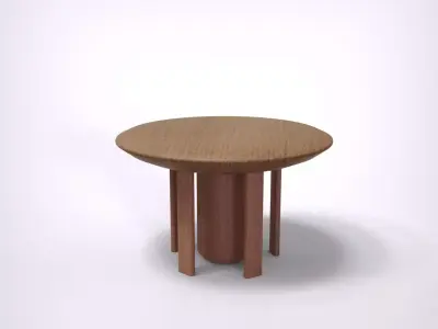 Table modern wood style flat Low-poly 3D model
