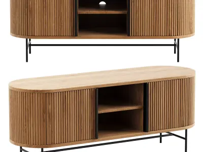 TV cabinet in Vienna mango wood two-door 3D model