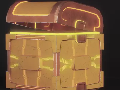 retro sci-fi box Low-poly 3D model