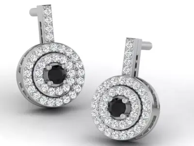 Gold Diamond Women Earring 3D print Model 3D print model 110