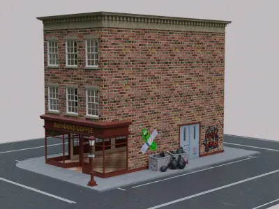 NEW YORK STREET LOW POLY Low-poly 3D model