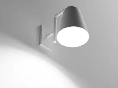 Minimal Wall Lamp AR Low-poly 3D model