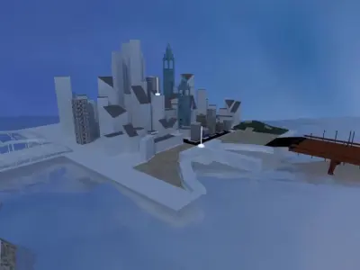city large blender Low-poly 3D model