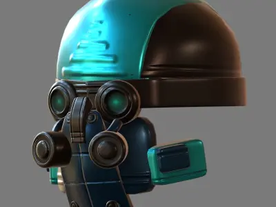 Gas mask helmet 3d model scifi Low-poly  3D model get