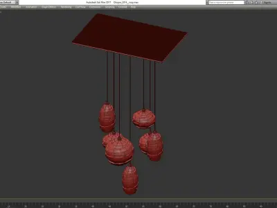 Misto Large Round Multi-Port Chandelier low poly 3d model Low-poly 3D model