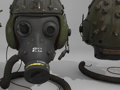 Gas wind helmet biochemical Industrial 3D model
