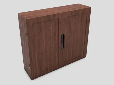 Cupboard wooden cabinet with two doors 3D model