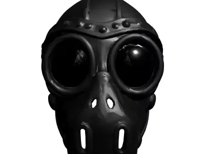 Steampunk Goggles Leather Face Mask Low-poly 3D model