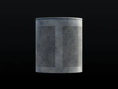 Prague City Street Bin 05 Low-poly 3D model