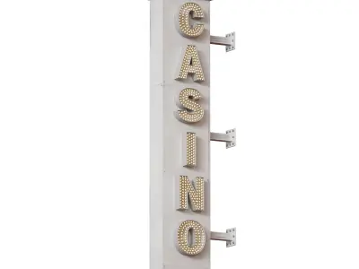 Casino Cinema Advertising Illuminated Sign 3D model