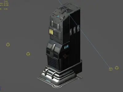 Sci Fi Building-Connection Wall 07 3D model