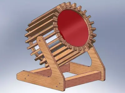 Wooden Floodlight 3D model