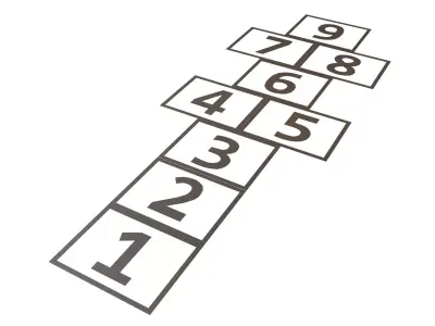 Hopscotch V1 002 Low-poly 3D model