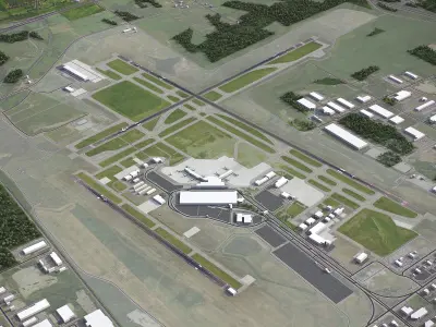 Grand Rapids - Gerald Ford Airport - GRR Low-poly 3D model