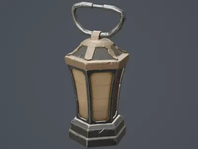 Stylized Lantern Game Ready Model Low-poly 3D model