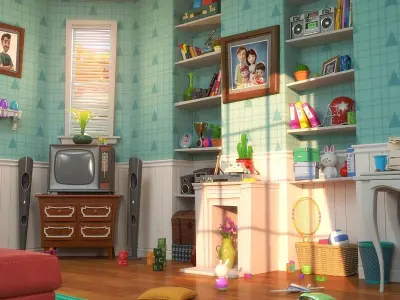 Cartoon Corridor Bedroom V2 3D model