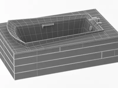 6 Bathtubs Collection bathtub with two faucets 3D model