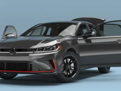  Urban Sport Sedan Vehicle Black Rigged for Maya 