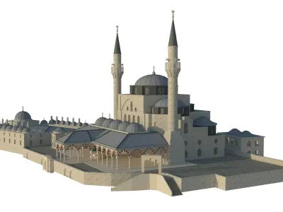 Mihrimah Sultan Mosque Low-poly 3D model