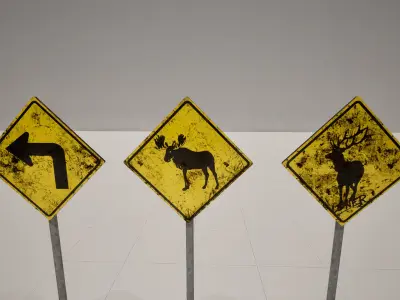 3D US Traffic Signs Pack  3D model