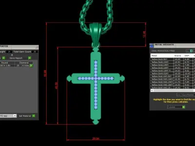 Cross Light Gold 3CP092 3DM STL 3D model