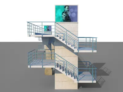 Walking Pedestrian Bridge  3D model