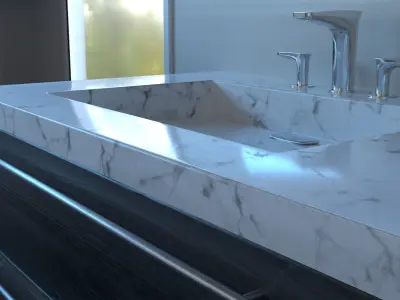 Bathroom scene Low-poly 3D model