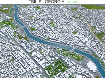 Tbilisi Capital of Georgia Low-poly 3D model