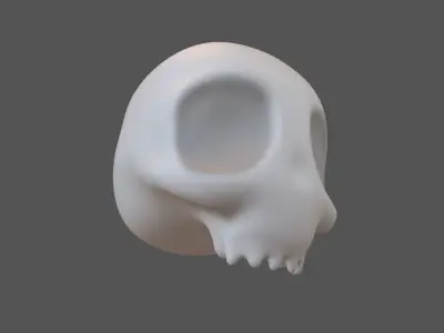 Cartoon Skull v2 004 Low-poly 3D model