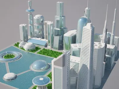 Futuristic City 2 3D model