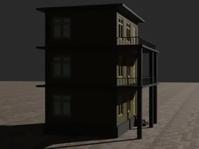 City house low-poly Low-poly 3D model