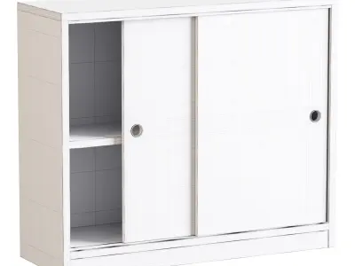 Living Room Contemporary Manufactured Wood Sideboard with Doors 3D model