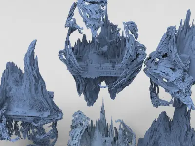 Fantasy underworld mountains collection 1 3D model